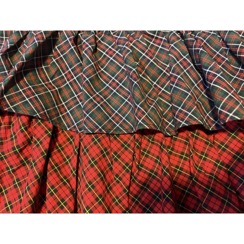 Polo Ralph Lauren Girls Plaid Tiered Ruffle Skirt Size L 12-14 Preppy Holiday